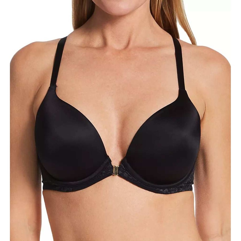 Le Mystere Womens Black Lace Safari Racerback Front Close Underwire Bra 34G NWT